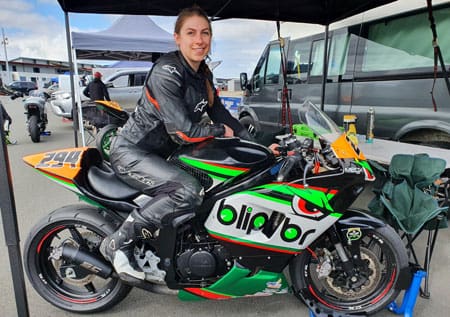 Megx Kemp on her first Moto Racer - Hyosung GT250R